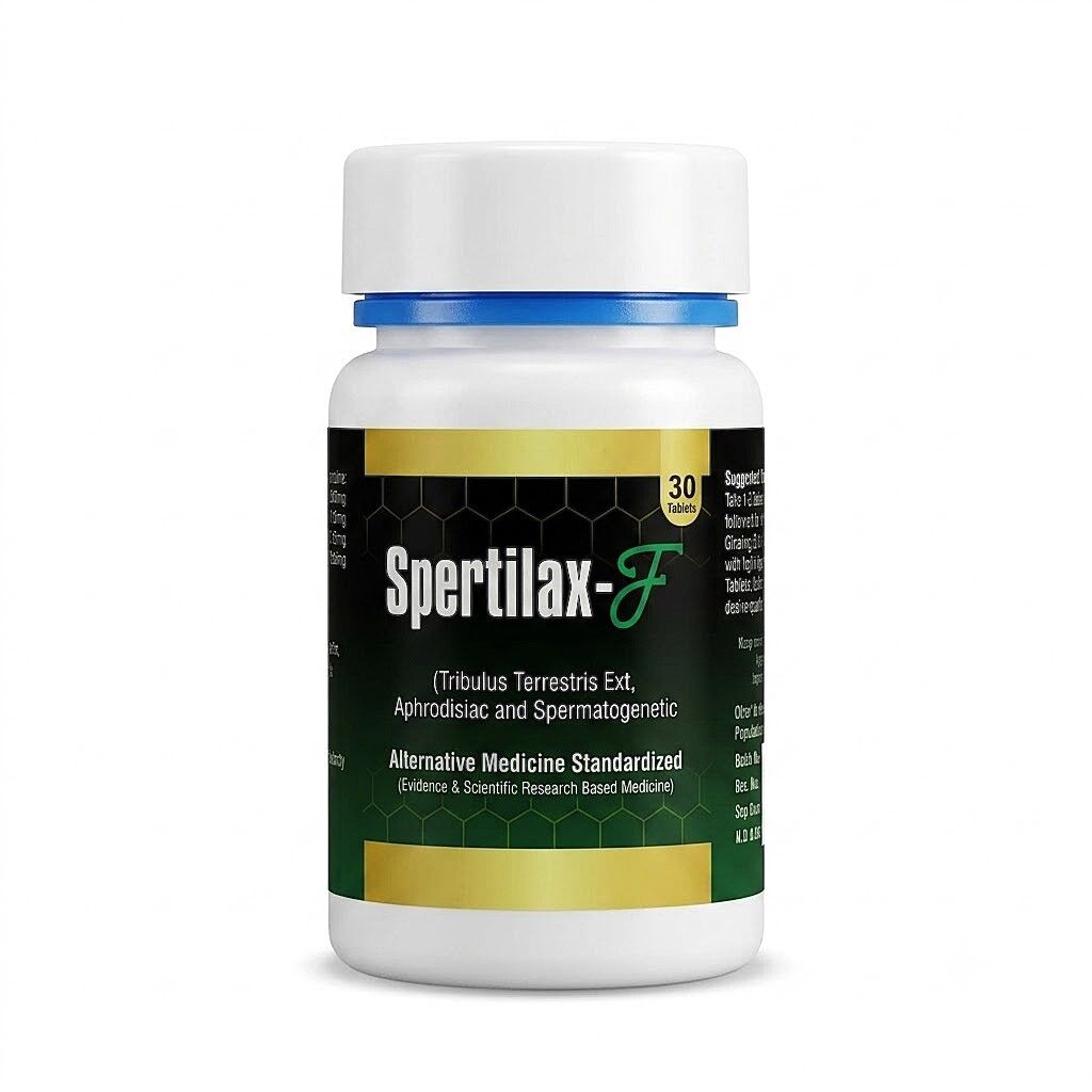 spertilax-f-30-tablets-bottle-ark-laboratories Spertilax-F 30 tablets supplement bottle on clean white background